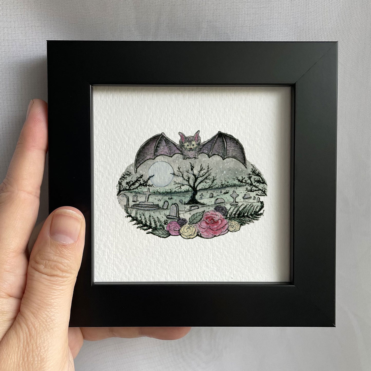 Batty Cemetery Watercolor Print