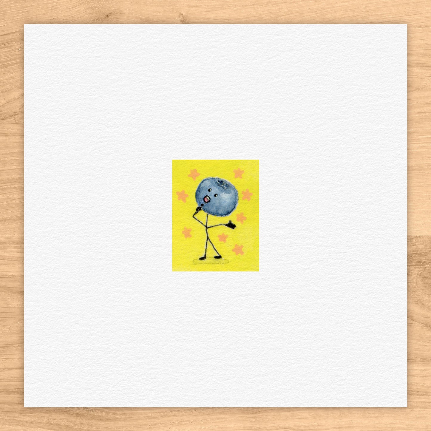 Blueberry Singer Watercolor Print