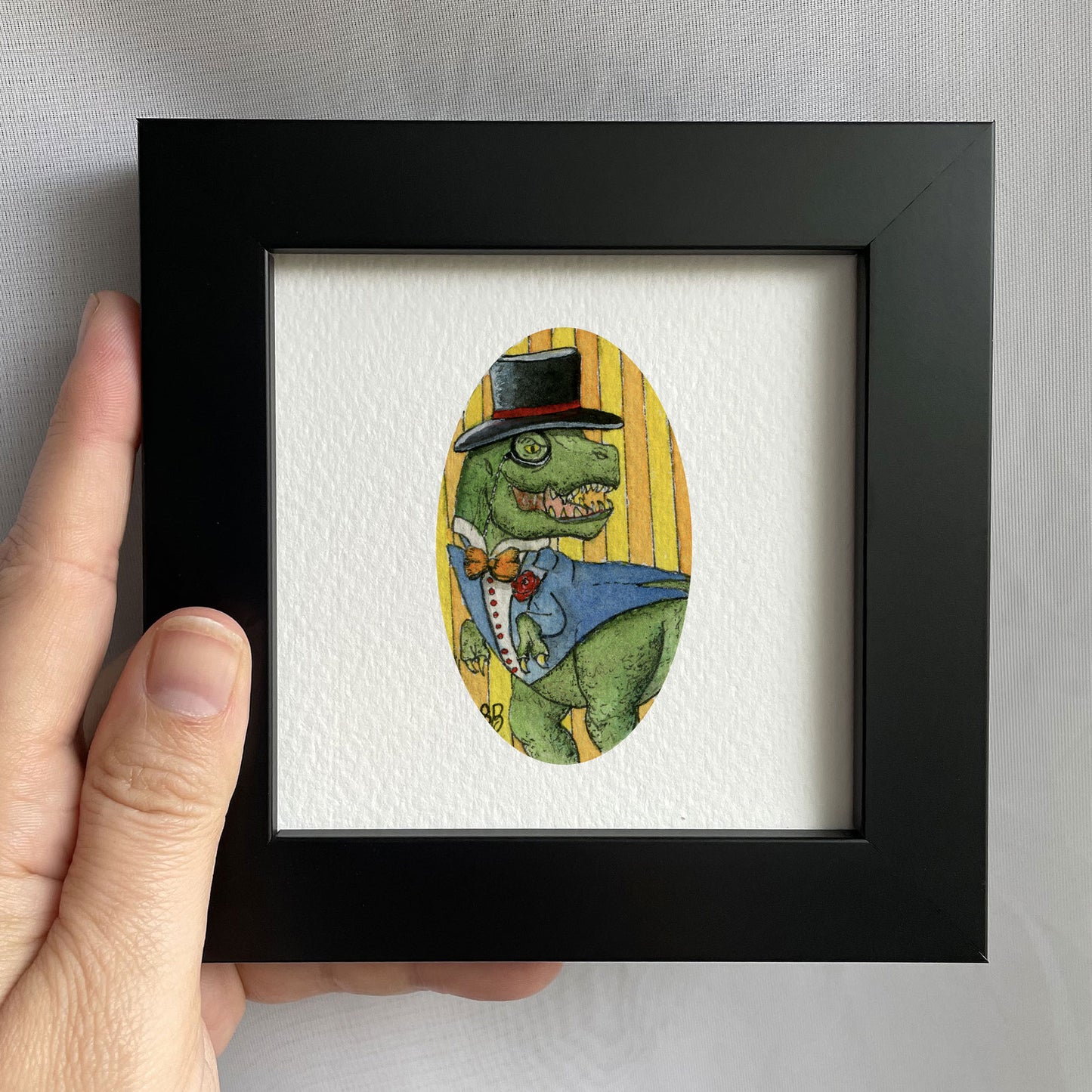 Dapper T-Rex Watercolor Print