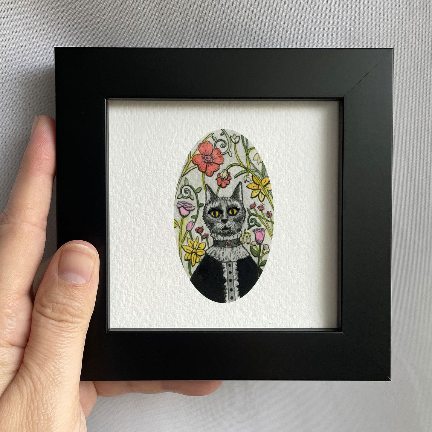 Edgar Cat Tiny Art Watercolor Print