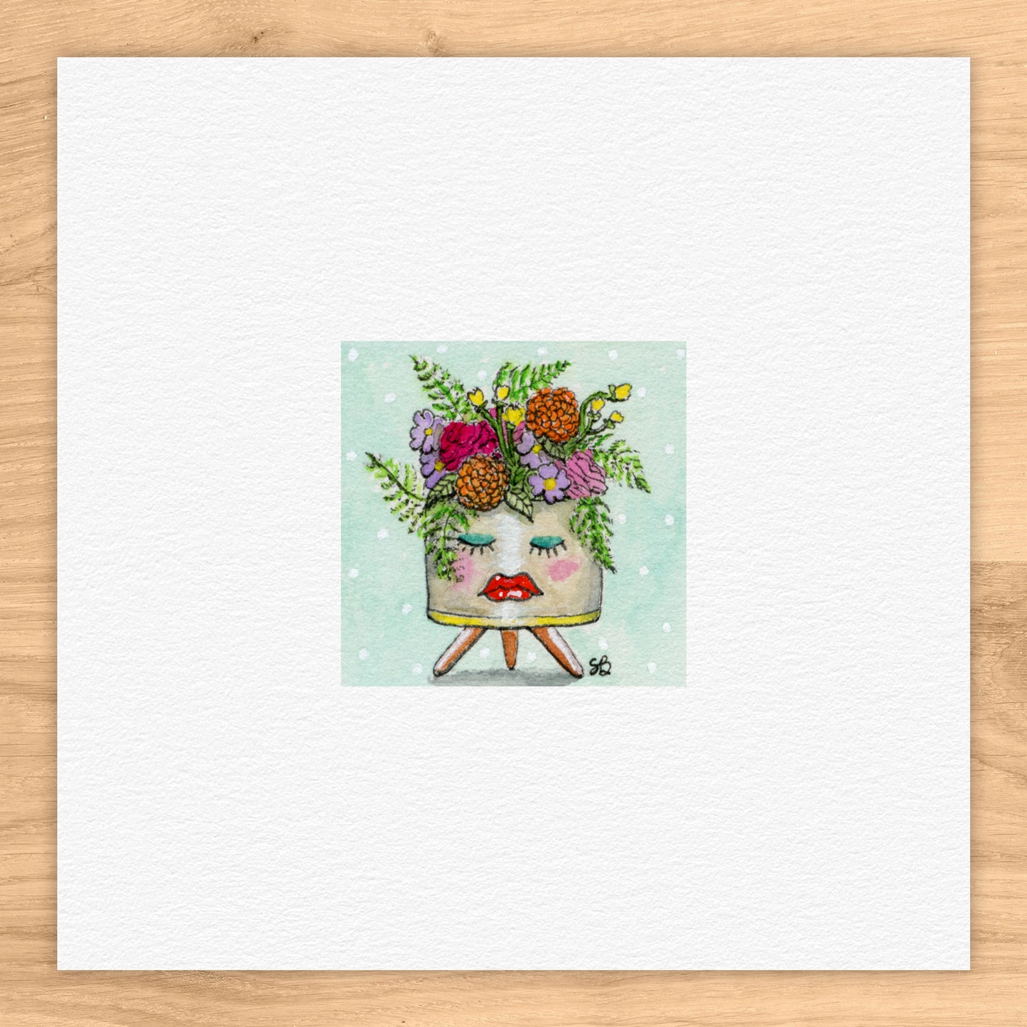 Face Planter Tiny Art Watercolor Print