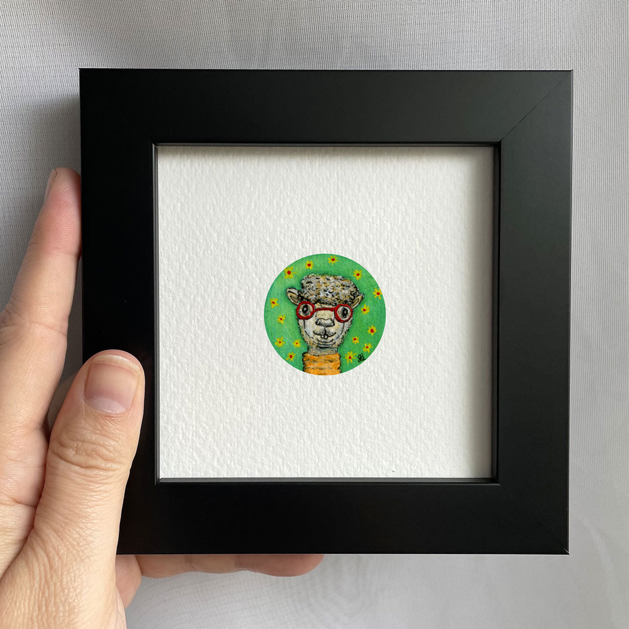 Herman Alpaca Tiny Art Watercolor Print