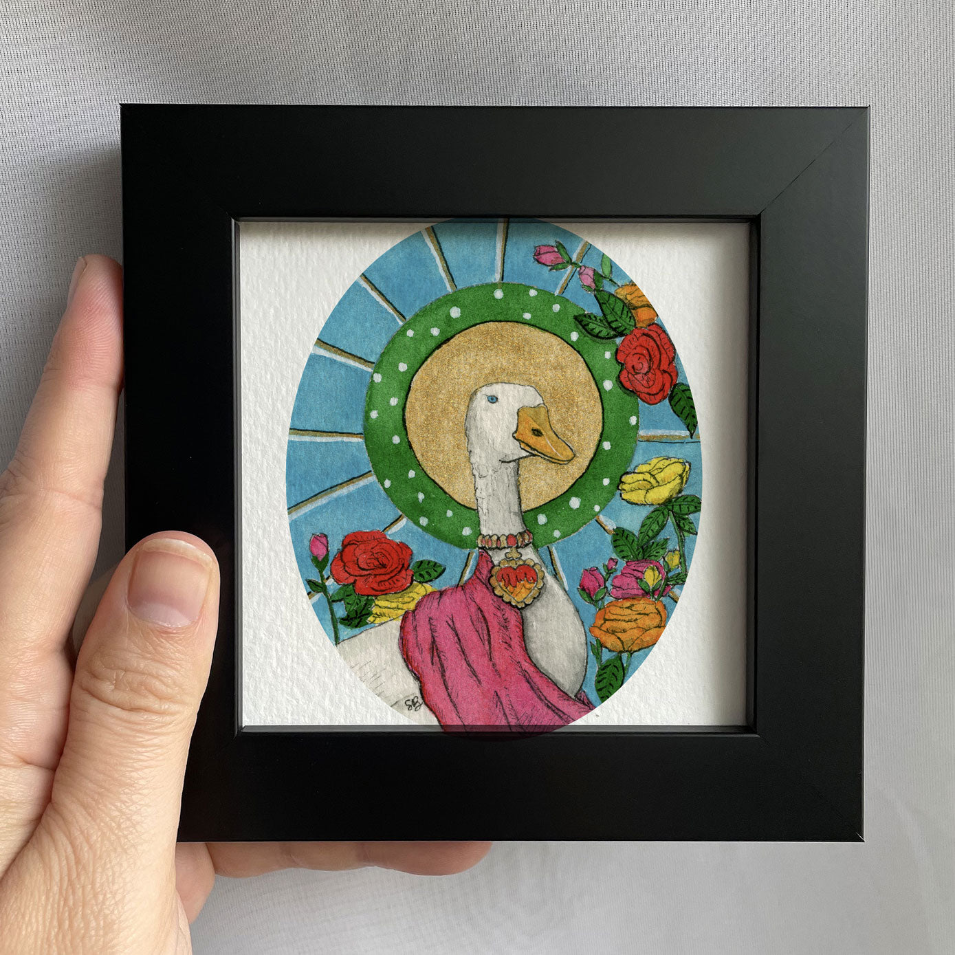 Holy Goose Tiny Art Watercolor Print