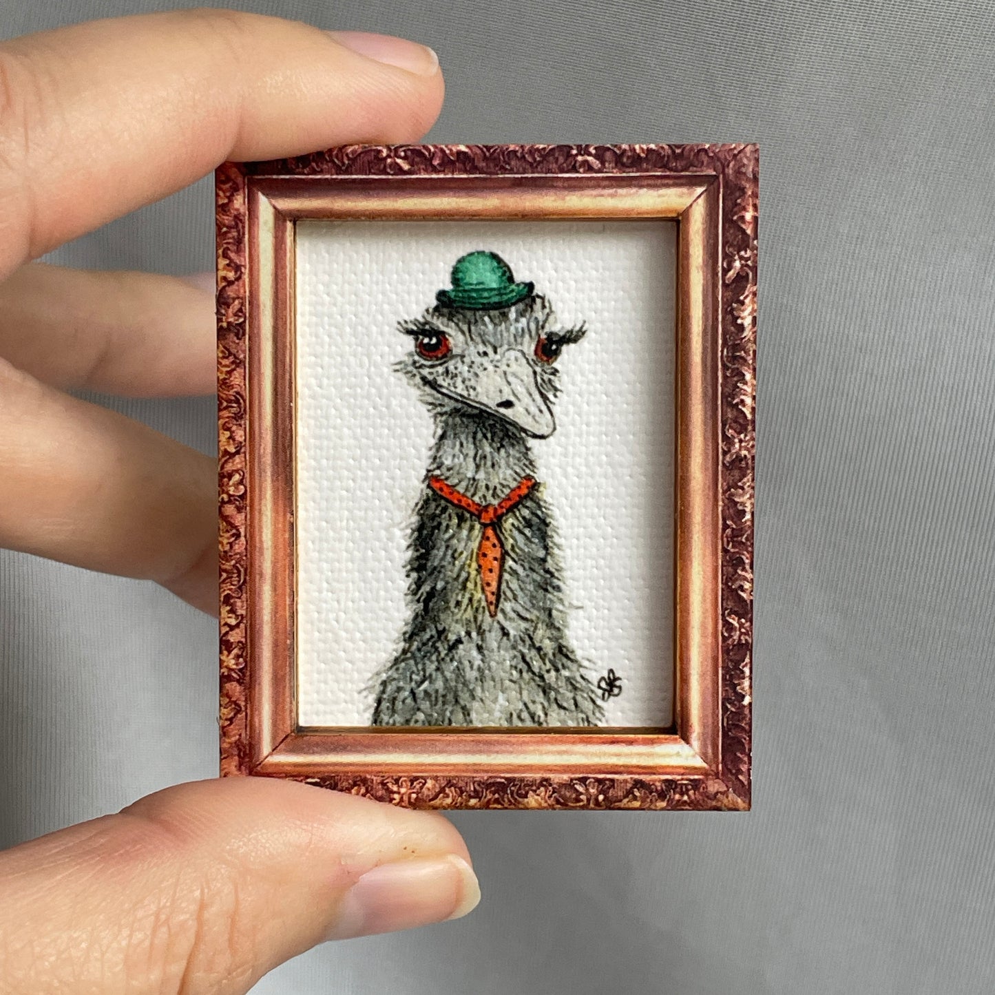 Mortimer Emu Canvas Print Framed Magnet Tiny Art