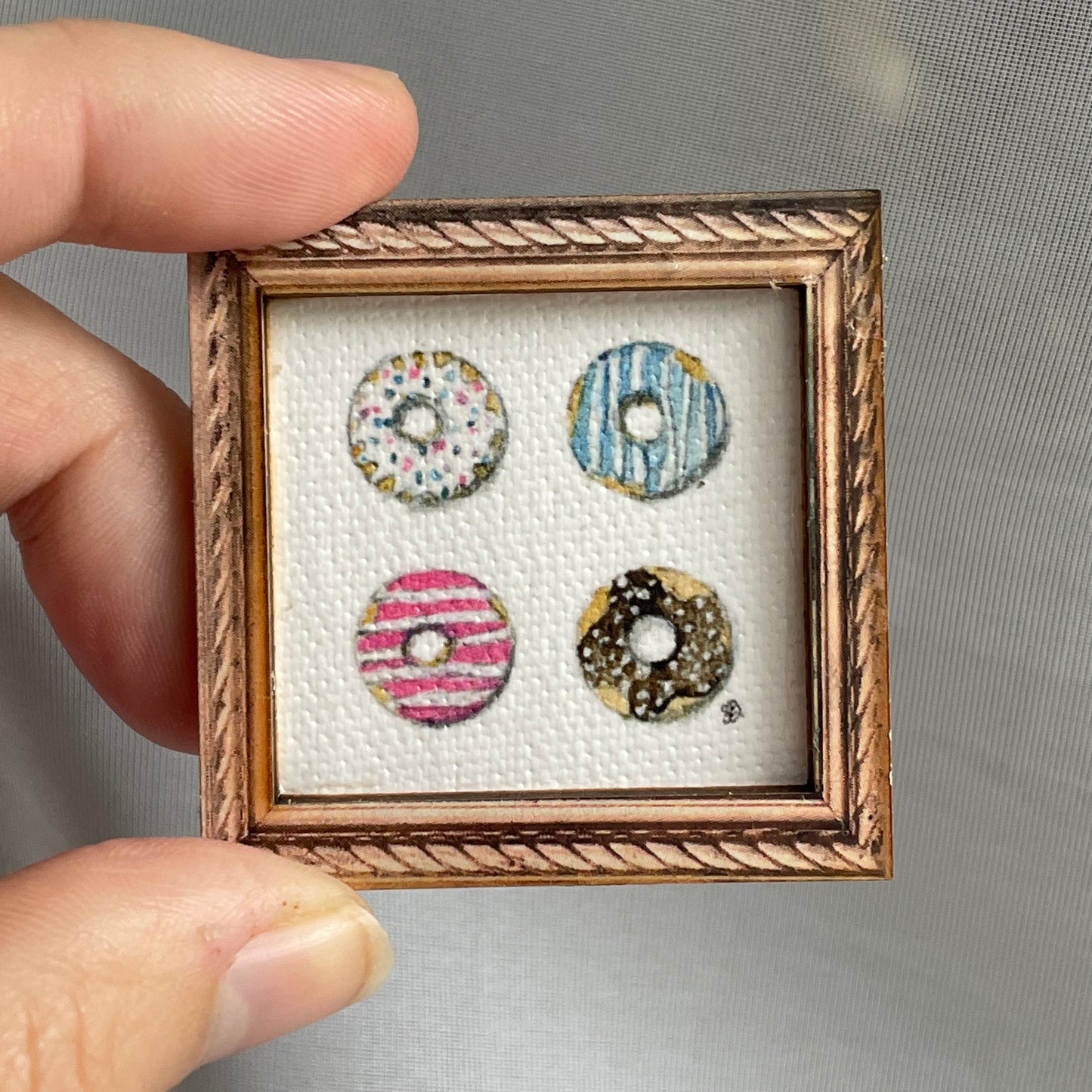 Four Donuts Canvas Print Framed Magnet Tiny Art