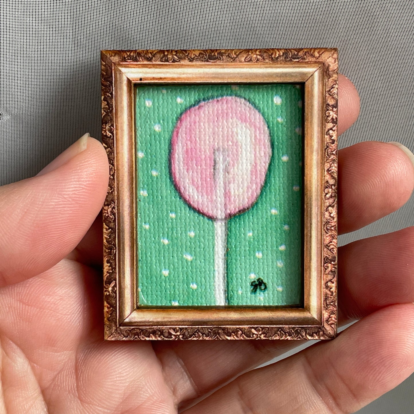 Lollipop Portrait Framed Canvas Print Magnet Tiny Art