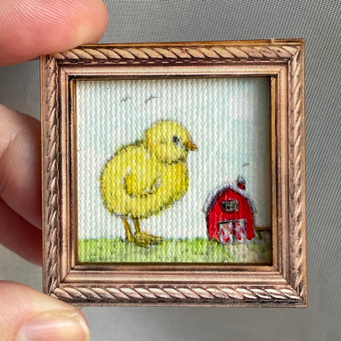 Big Chick Little Barn Canvas Print Framed Magnet Tiny Art
