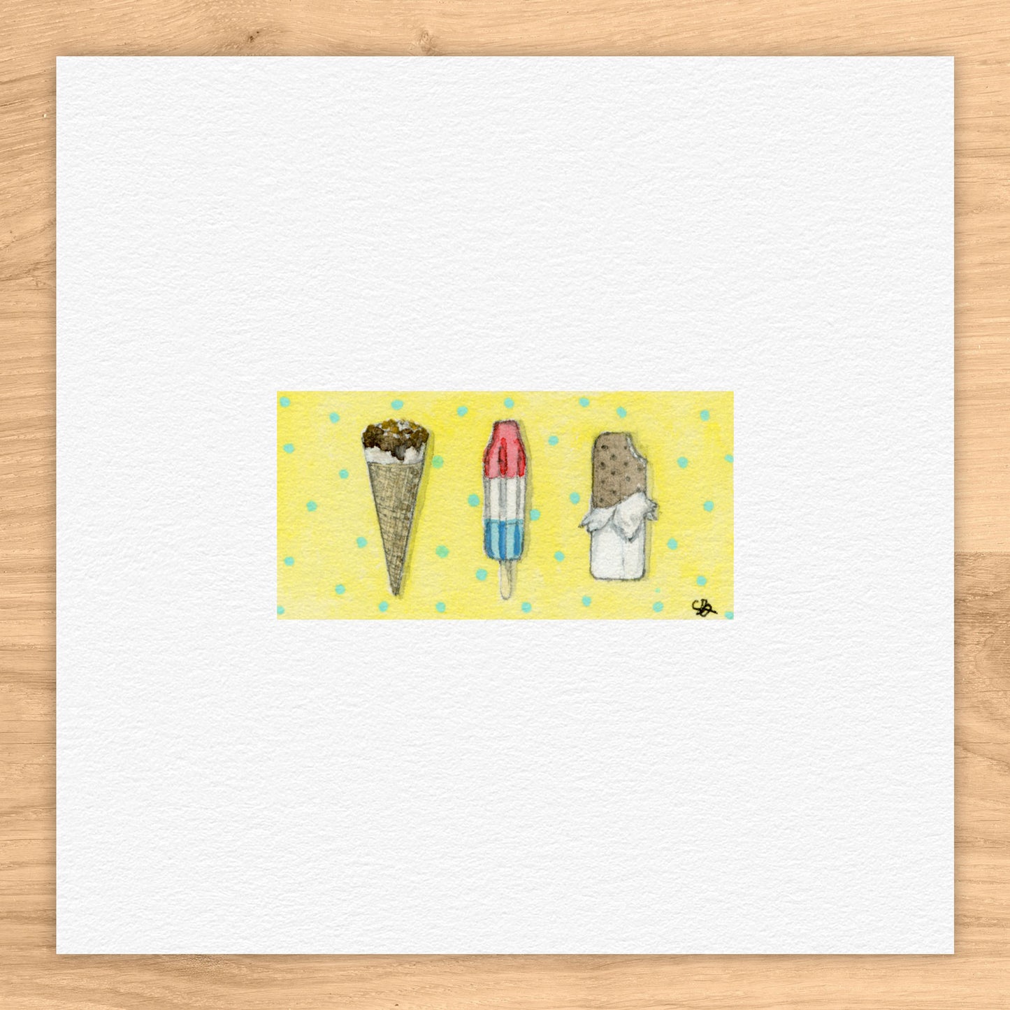 Ice Cream Treats Watercolor Print