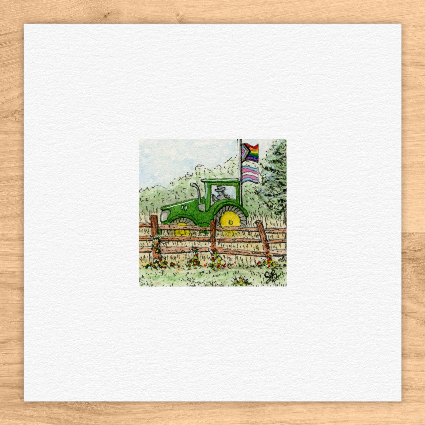 Pride Tractor Watercolor Print