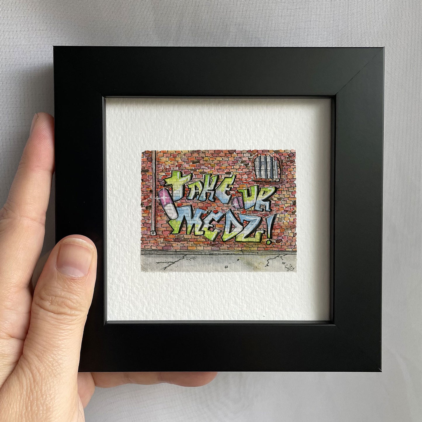 Take Ur Medz Tiny Art Watercolor Print