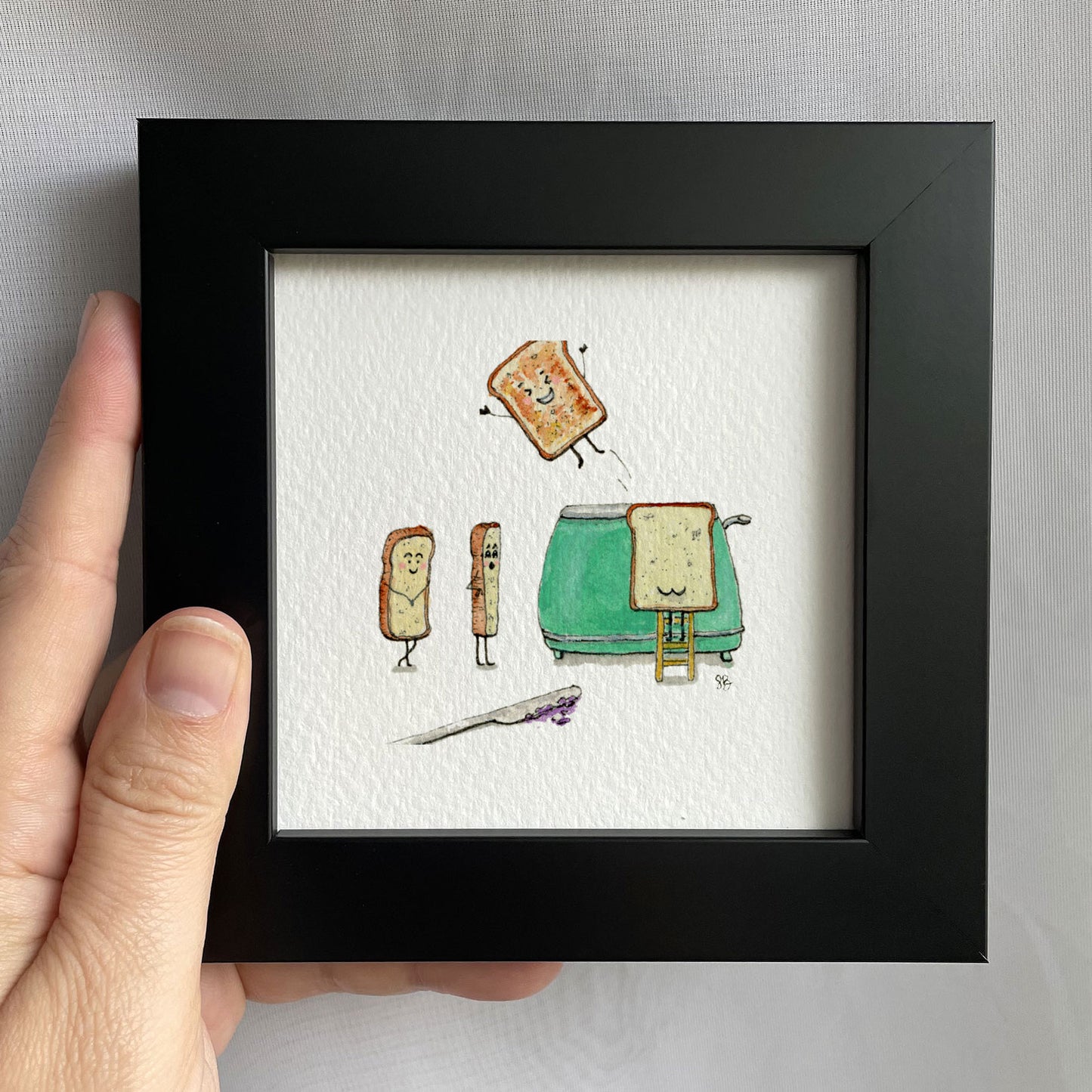 Toaster Fun! Tiny Art Watercolor Print