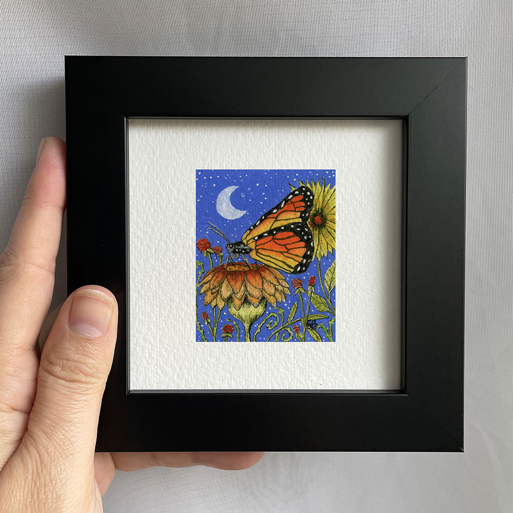 Butterfly On Flower Watercolor Print
