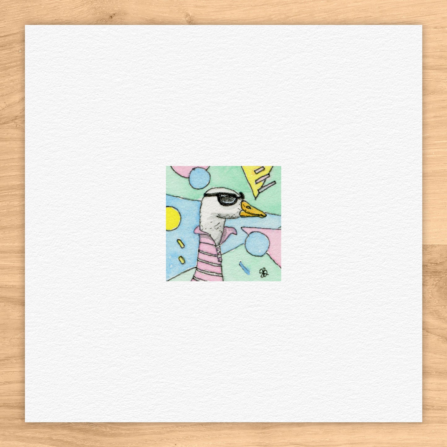 Preppy 80s Goose Watercolor Print