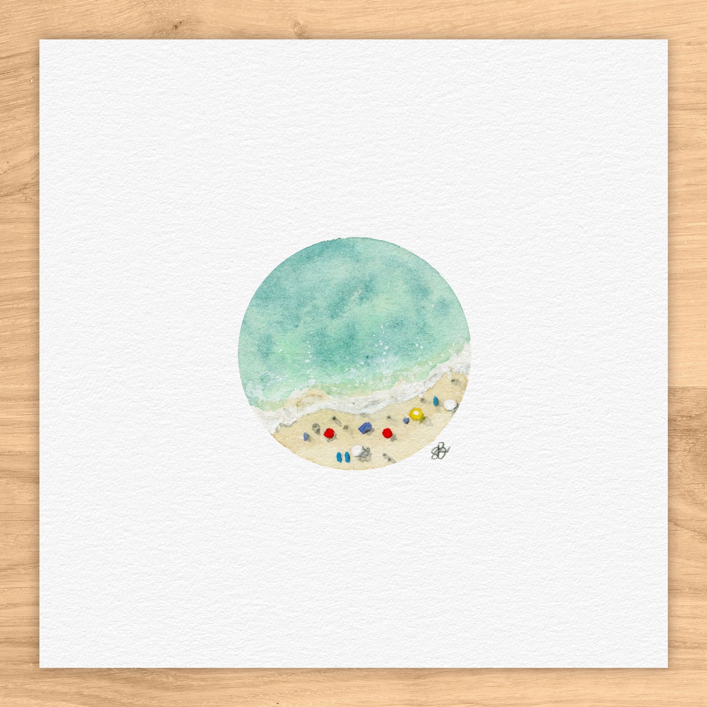 Aerial Beach Watercolor Print