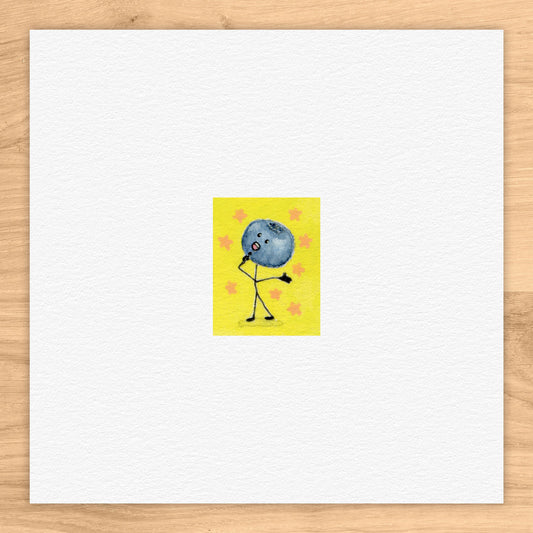Blueberry Singer Watercolor Print