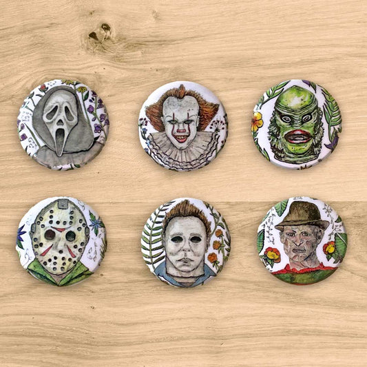 Horror Dude 1" Button Collection