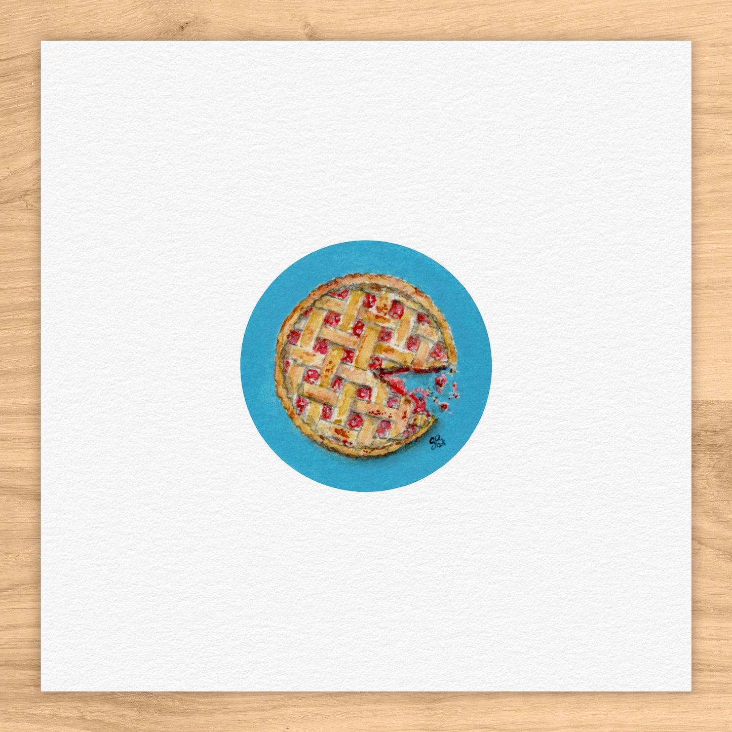 Sweet Cherry Pie Watercolor Print