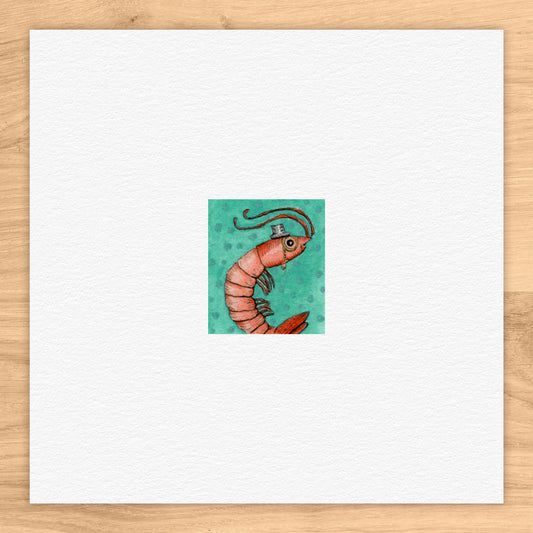 Clever Shrimp Watercolor Print