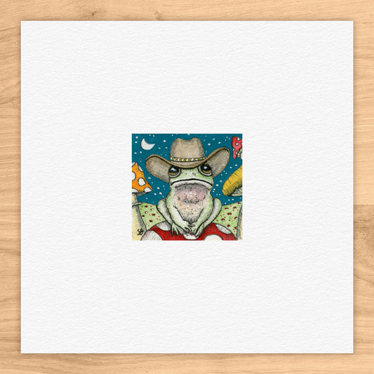 Cowboy Frog Watercolor Print