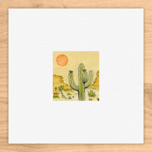 Desert Cactus Watercolor Print