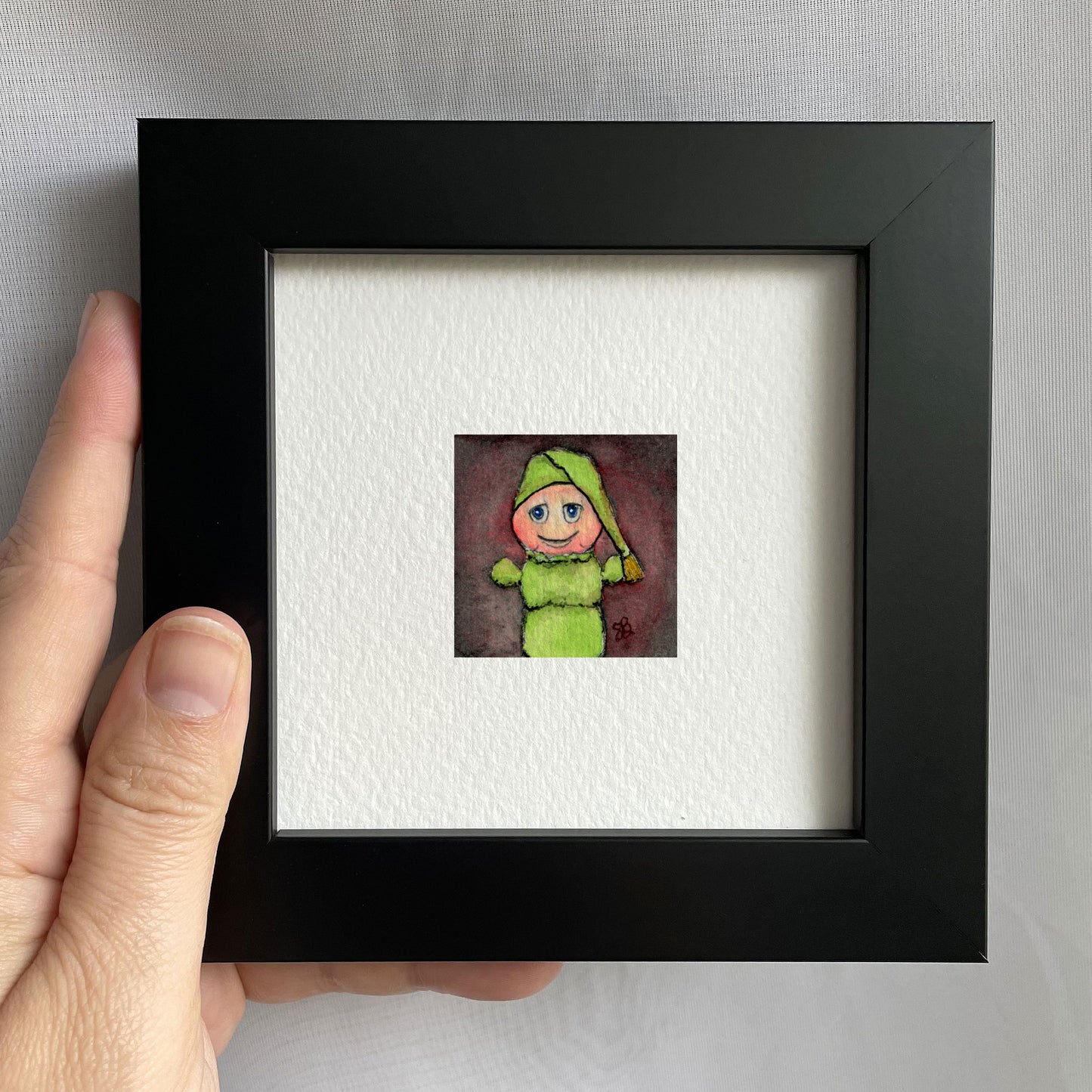 Glo Worm Tiny Art Watercolor Print