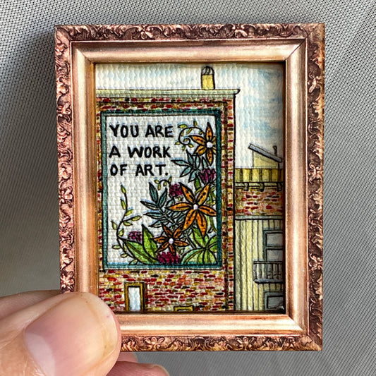 Work of Art Canvas Print Framed Magnet Tiny Art