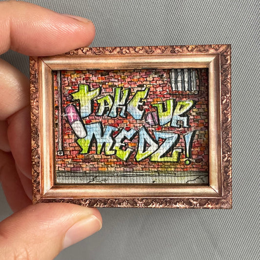 Take Ur Medz Canvas Print Framed Magnet Tiny Art
