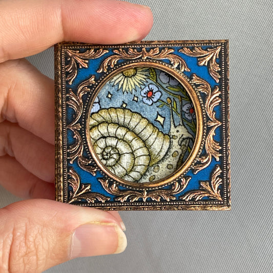Sweet Snail Framed Magnet Tiny Art