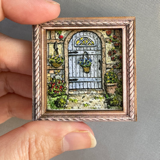 Cottage Door Canvas Print Framed Magnet Tiny Art
