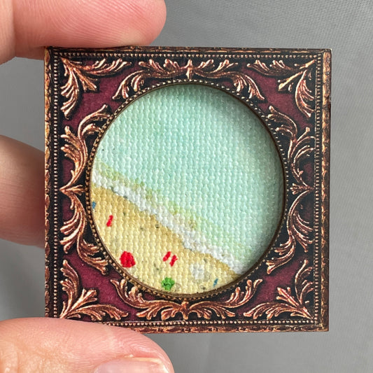 Aerial Beach Framed Magnet Tiny Art