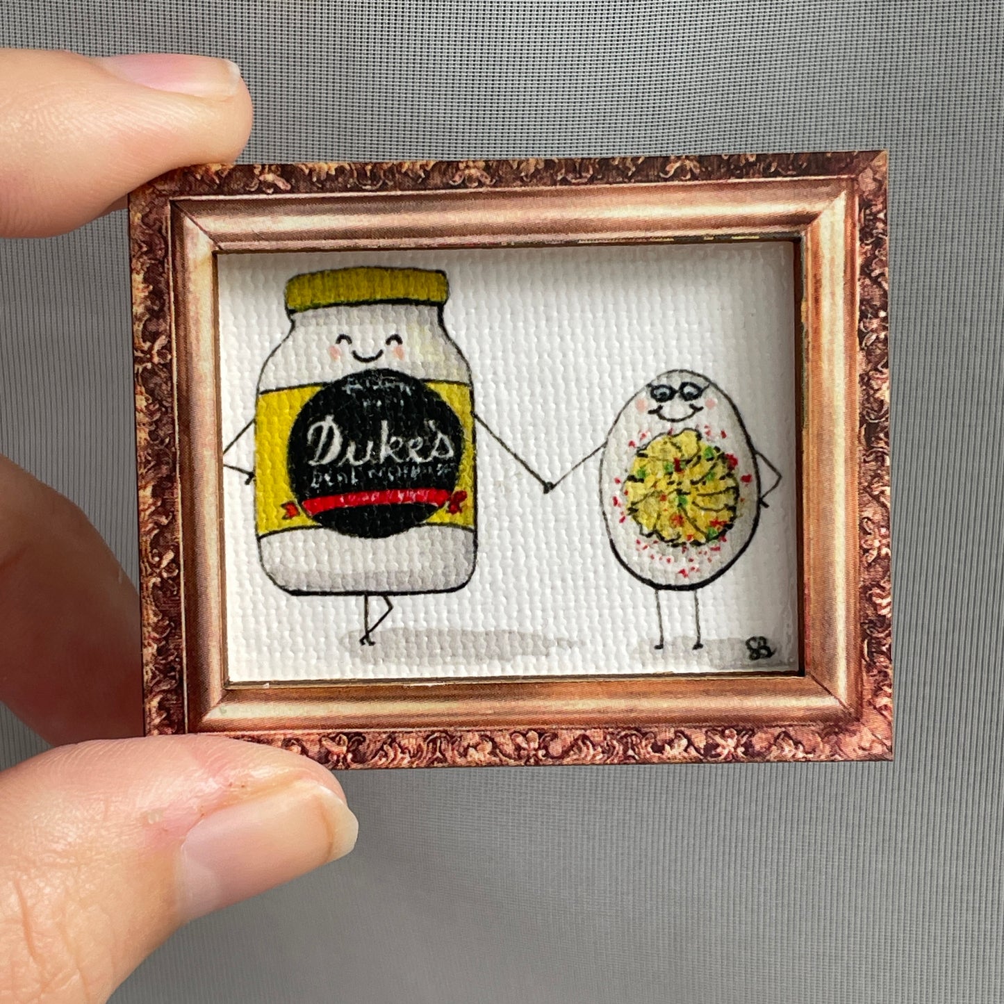 Duke's Friendship Framed Canvas Print Magnet Tiny Art