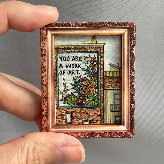 Work of Art Canvas Print Framed Magnet Tiny Art