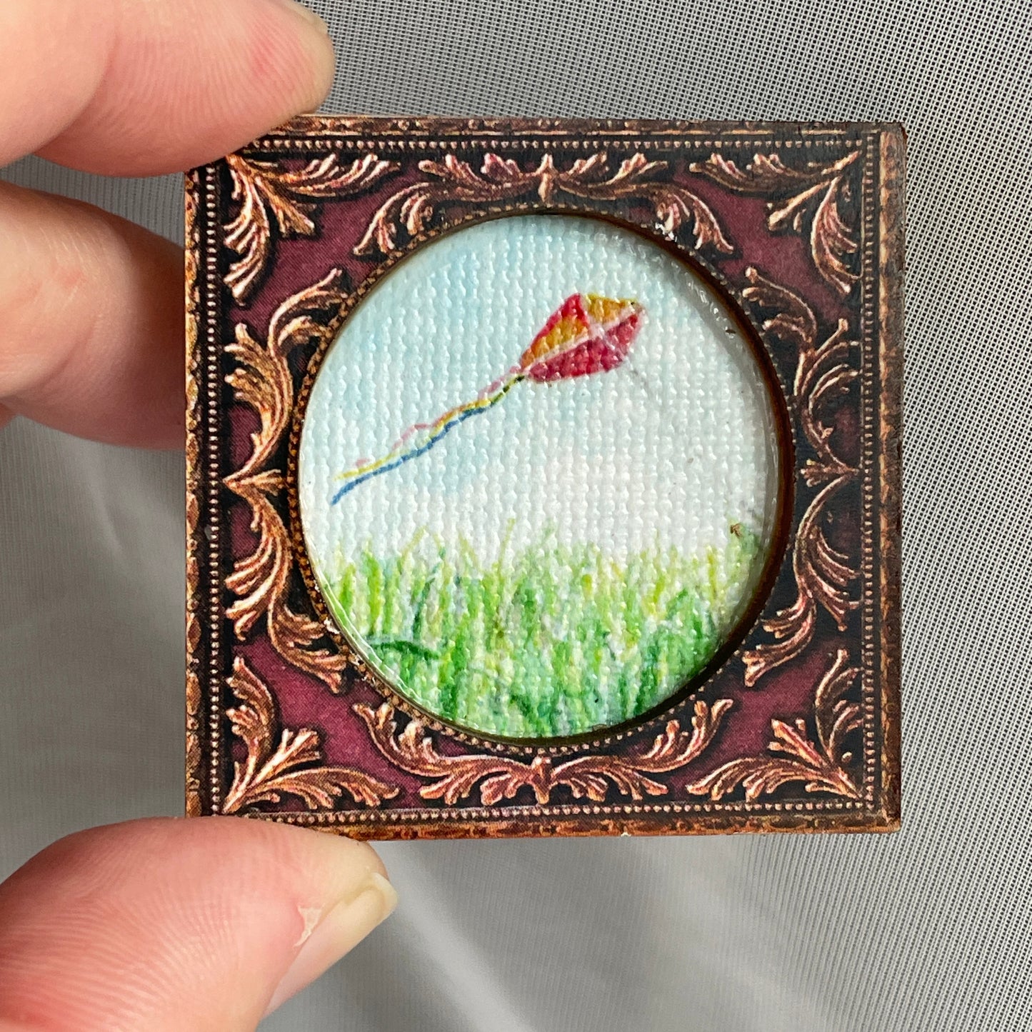 Red Kite Framed Canvas Print Magnet Tiny Art