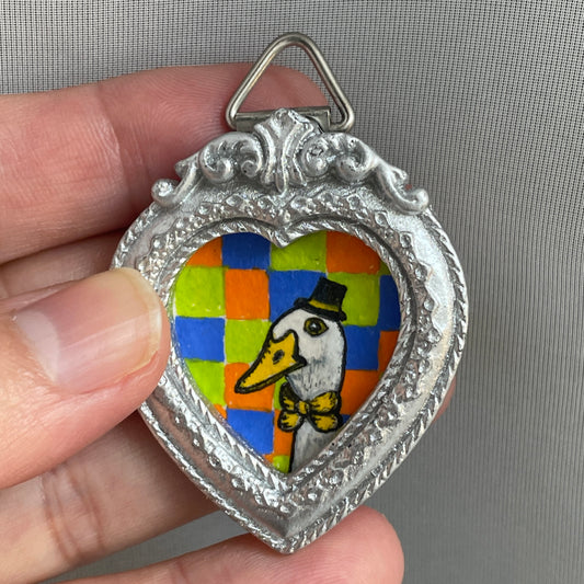 Checkered Goose TEENY Art Original Watercolor Painting