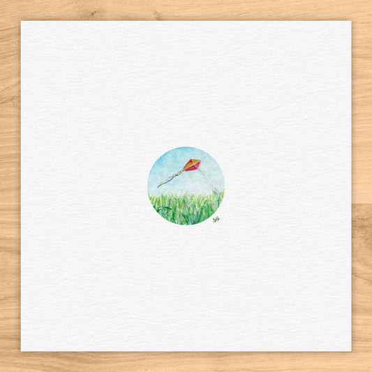 Kite Tiny Art Watercolor Print