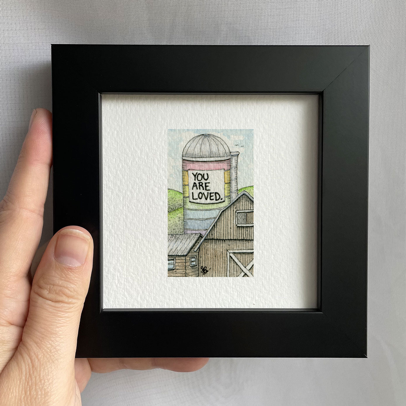 You Are Loved Silo Tiny Art Watercolor Print