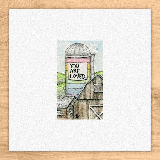 You Are Loved Silo Tiny Art Watercolor Print