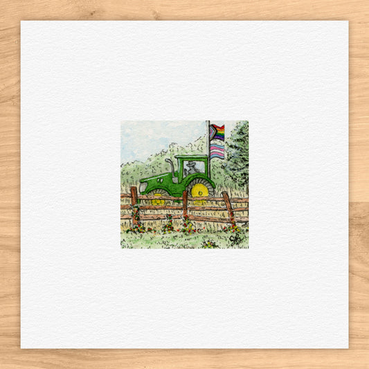 Pride Tractor Watercolor Print