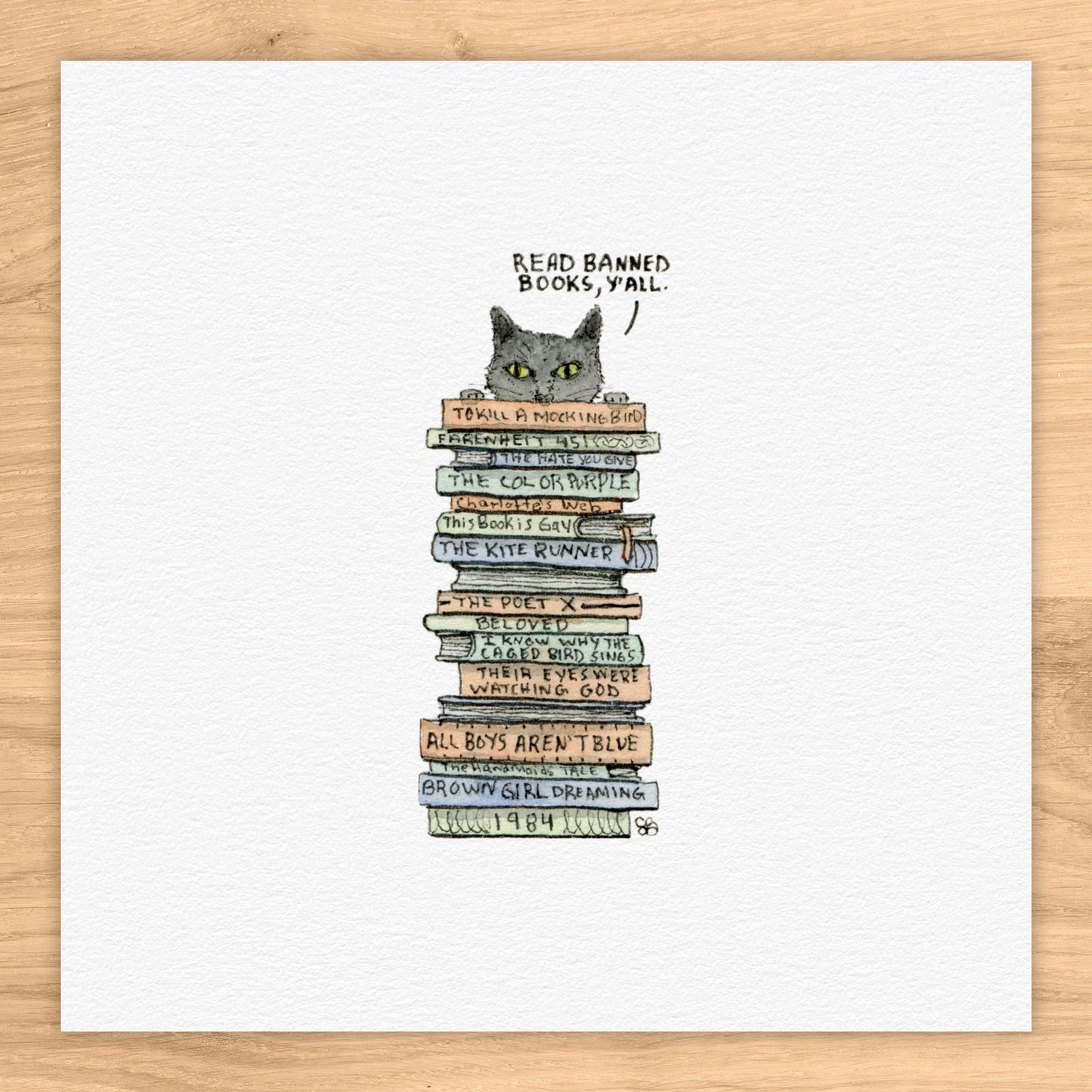 Read Banned Books, Y'all Watercolor Print