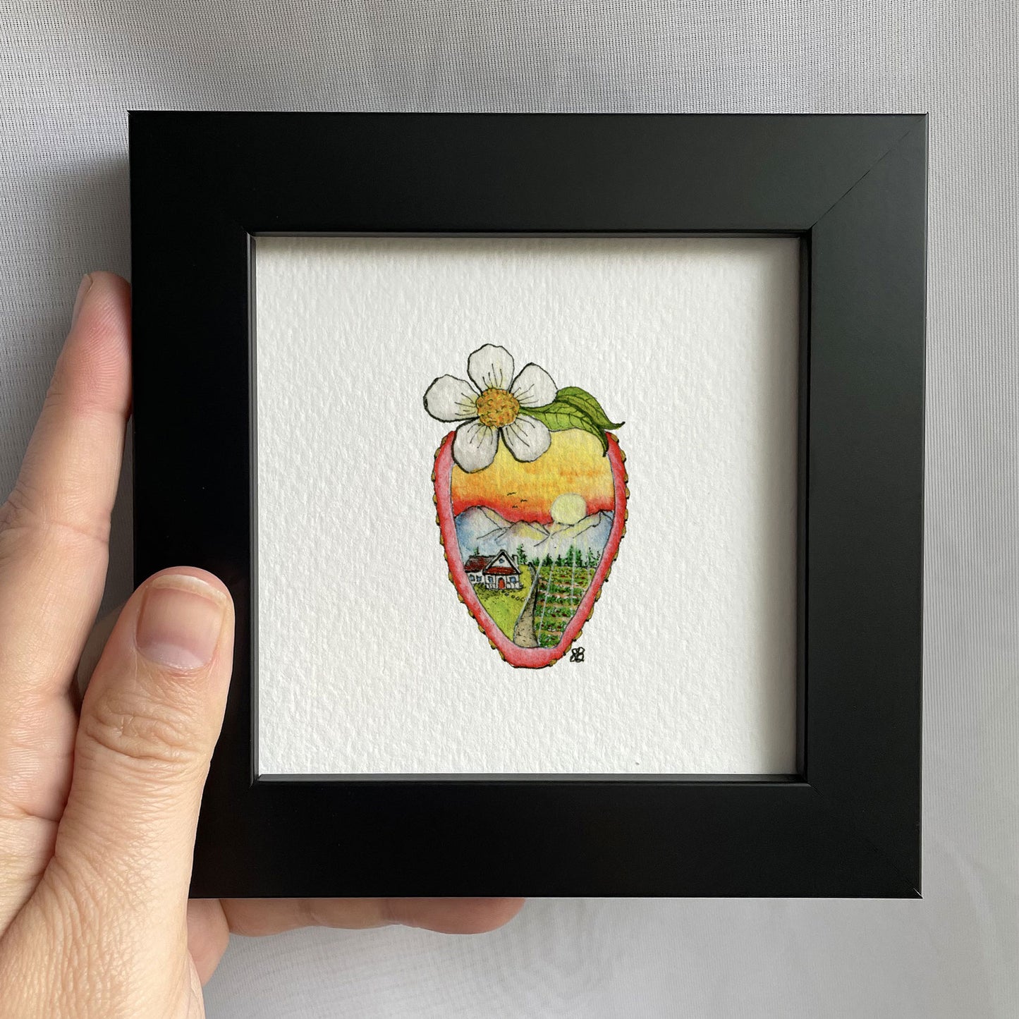 Strawberry Field Watercolor Print