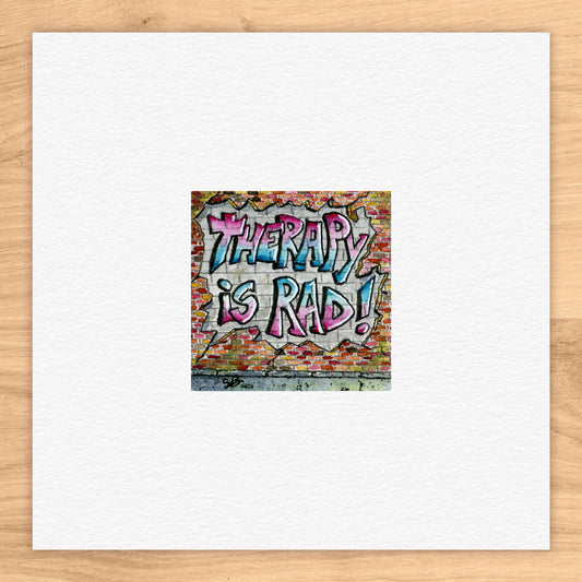 Therapy is Rad Tiny Art Watercolor Print