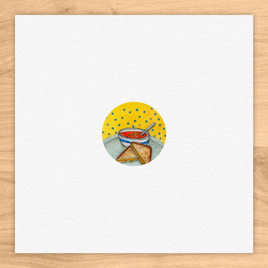 Tomato Soup and Grilled Cheese Watercolor Print