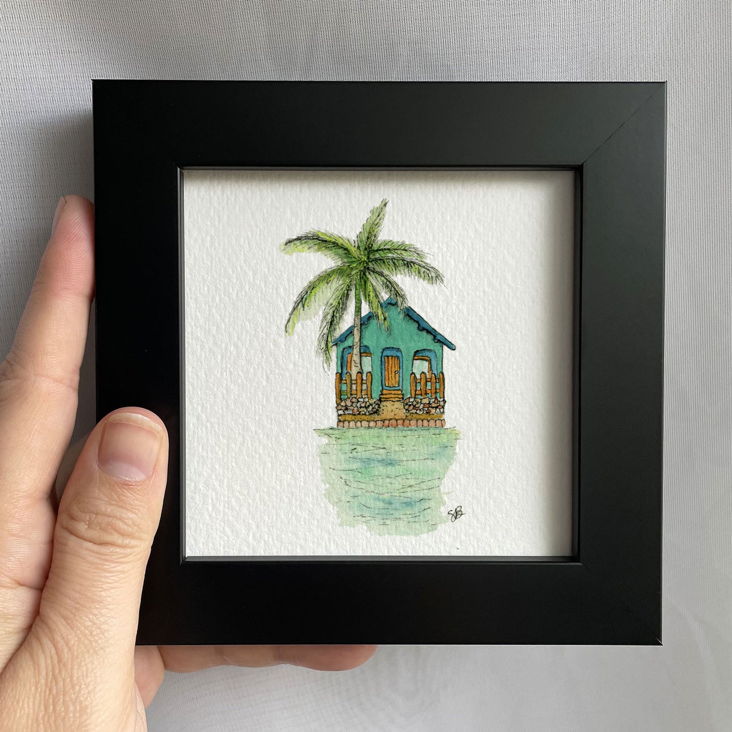 Tropical Home Tiny Art Watercolor Print