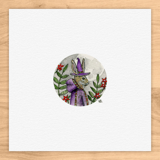 Witchy Hare Watercolor Print