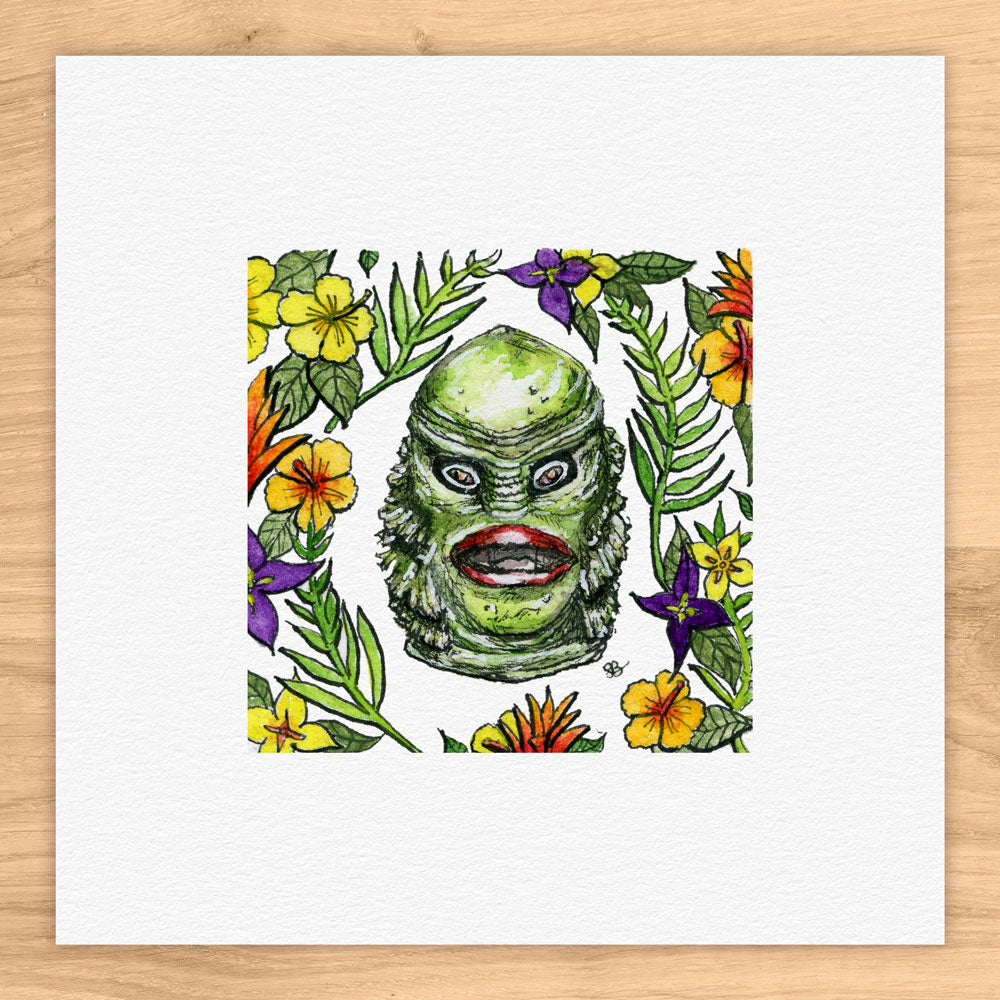 Creature From The Black Lagoon Watercolor Print