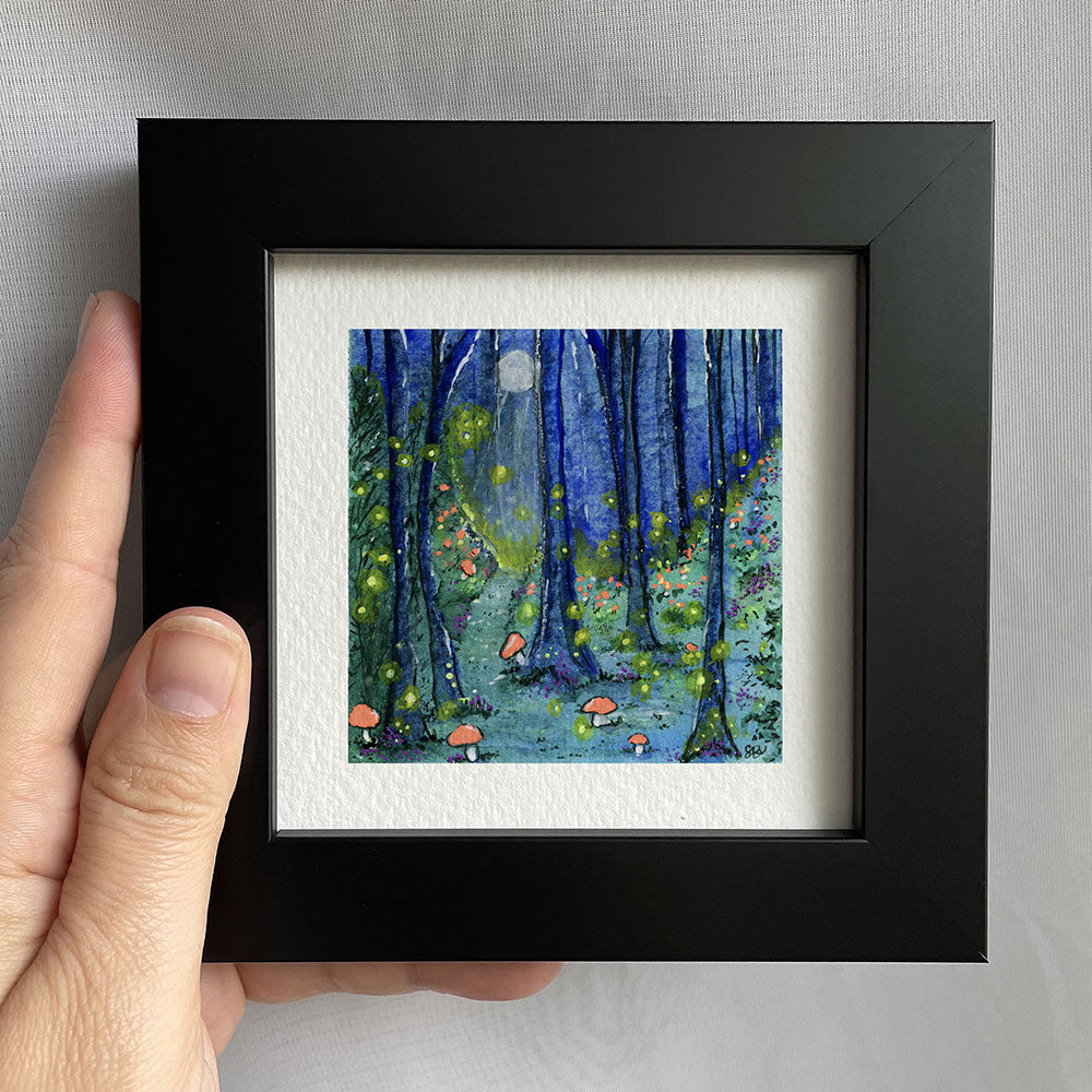 Enchanted Mushroom Forest Watercolor Print