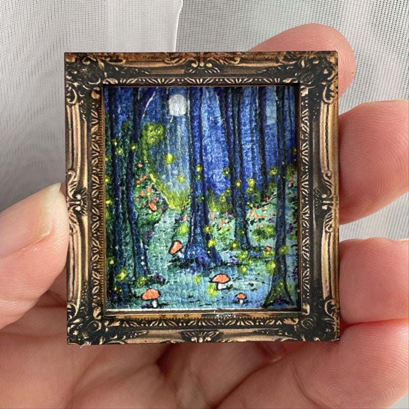 Enchanted Forest Canvas Print Framed Magnet Tiny Art