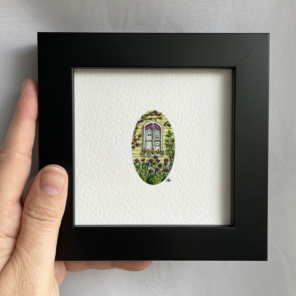 Ghosts In Window Watercolor Print