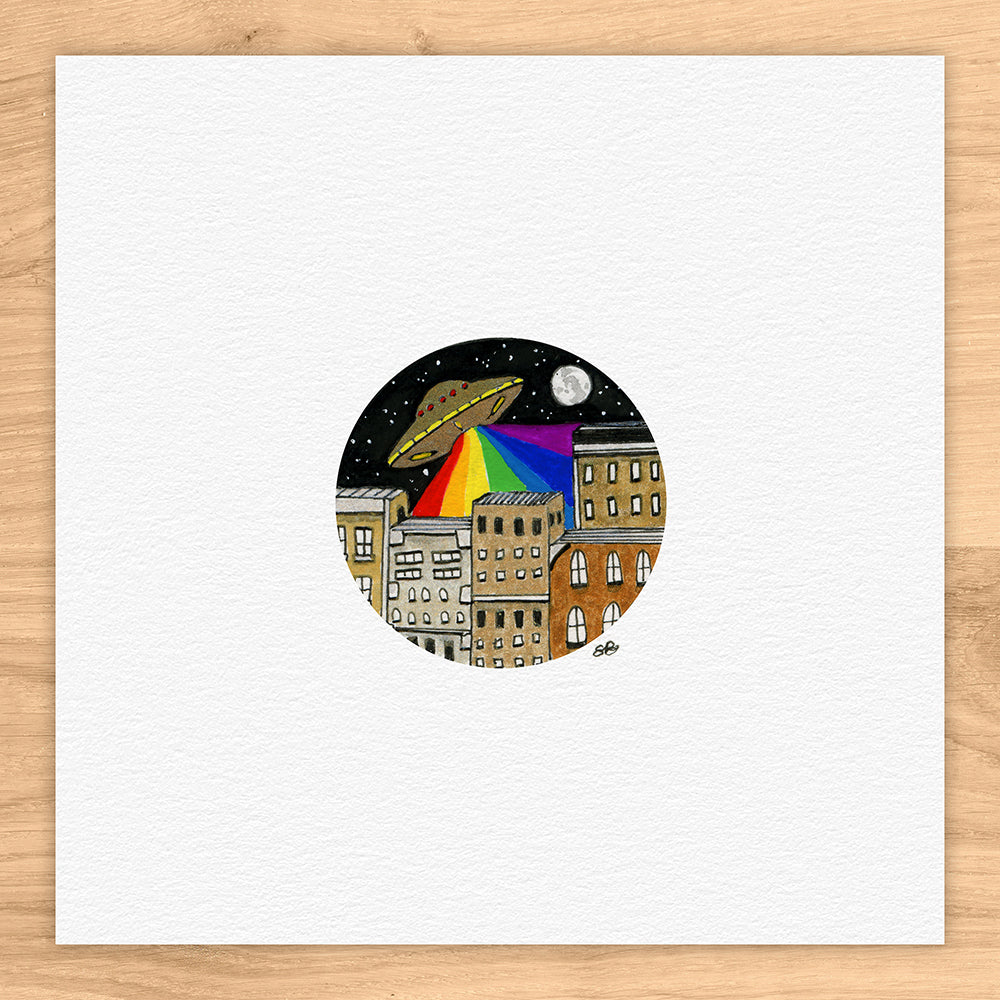 UFO of Love Watercolor Print
